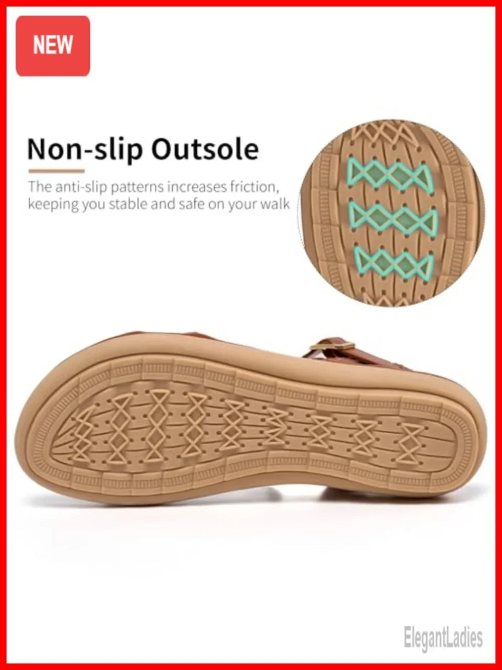 Womens Dressy Strappy Flat Sandals Cushioned Walking Shoes